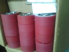 Newly covered rubber rollers packed for dispatch at MGE Trading and Services