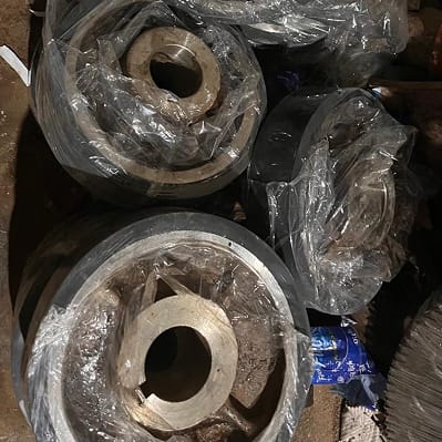 Newly covered rubber rollers wrapped and ready for dispatch